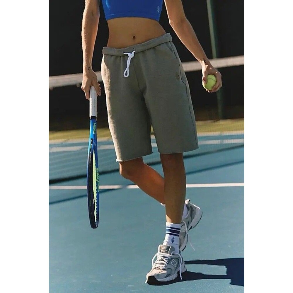 Free People FP Movement For the Win Long Shorts Sage Stone Sz S NWOT - Picture 6 of 7